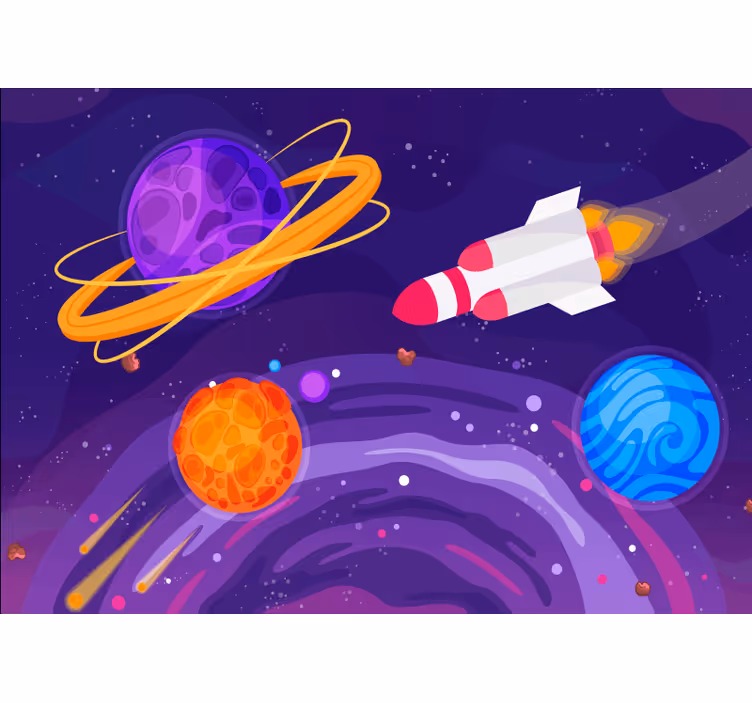 Fotomural fantasía cohete en el espacio - TenVinilo