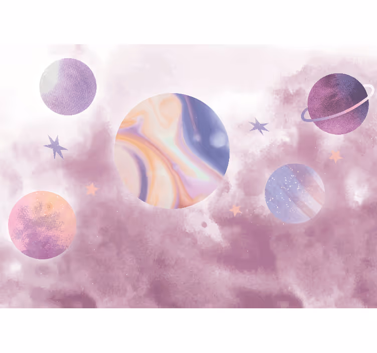 Fotomural espacio diseño planetario celestial - TenVinilo