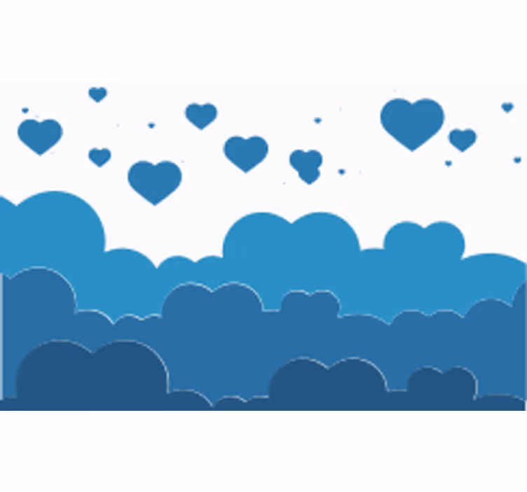 Fotomural de amor nubes y corazones - TenVinilo