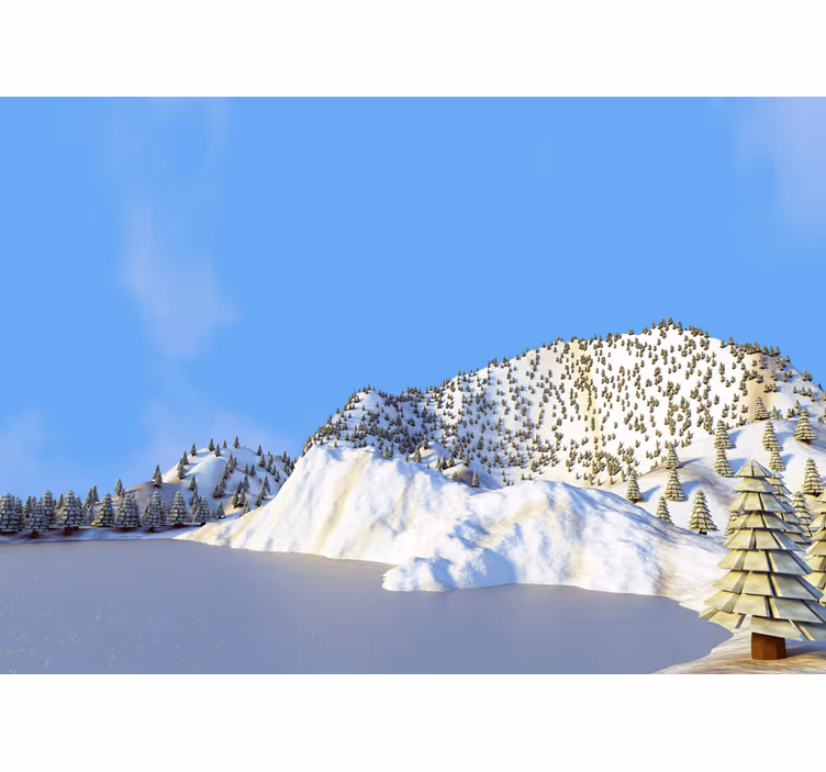 Papel pintado paisaje escena de montaña invernal - TenVinilo