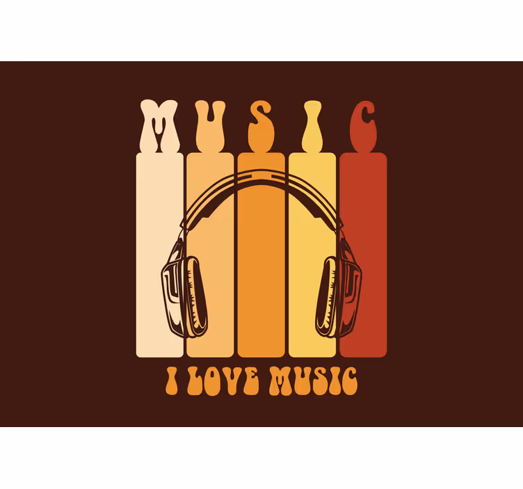 Fotomural de música auriculares gráficos - TenVinilo