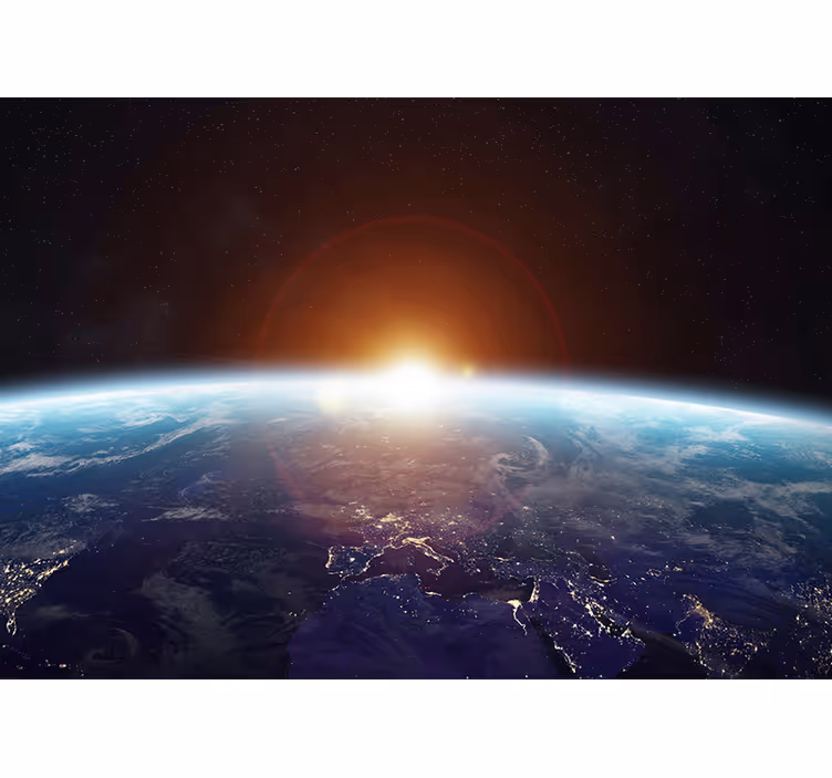 Fotomural espacio vista del amanecer en la tierra - TenVinilo