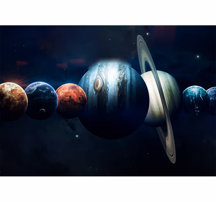 Fotomural espacio planetas en órbita - TenVinilo