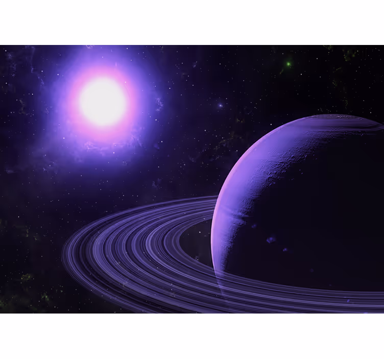 Fotomural espacio escena planetaria violeta - TenVinilo