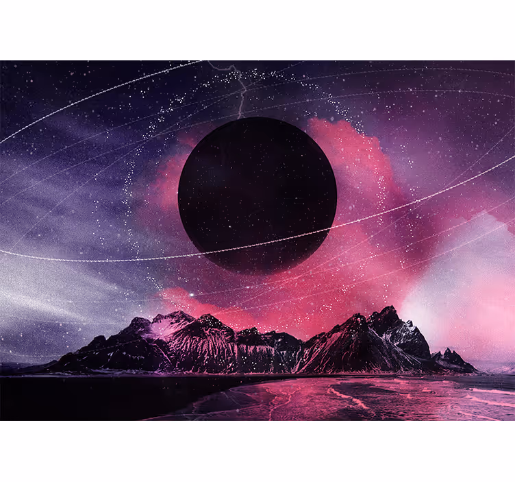 Fotomural espacio planeta negro cósmico - TenVinilo