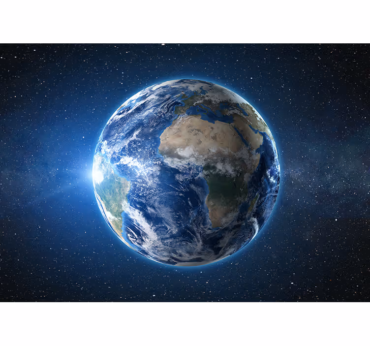 Papel pintado mapamundi tierra vista desde el espacio - TenVinilo