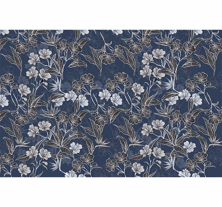 Mural de pared flores patrón floral elegante - TenVinilo