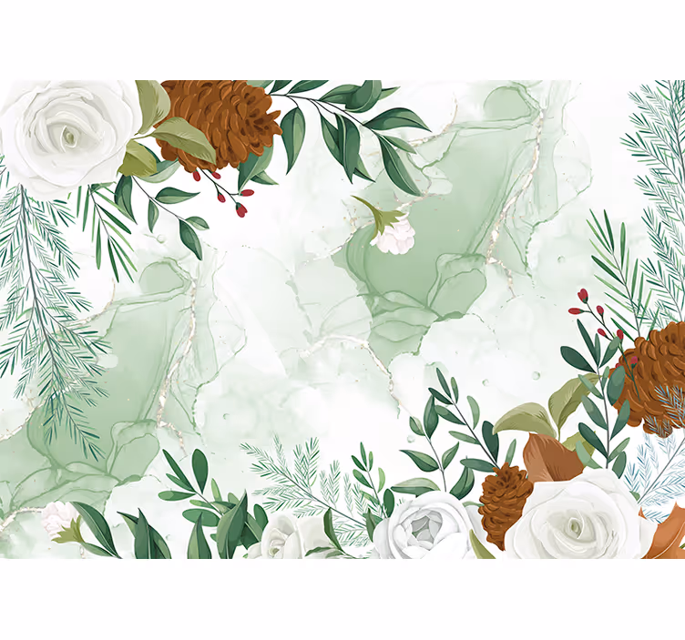 Mural de pared flores elegante arreglo floral - TenVinilo