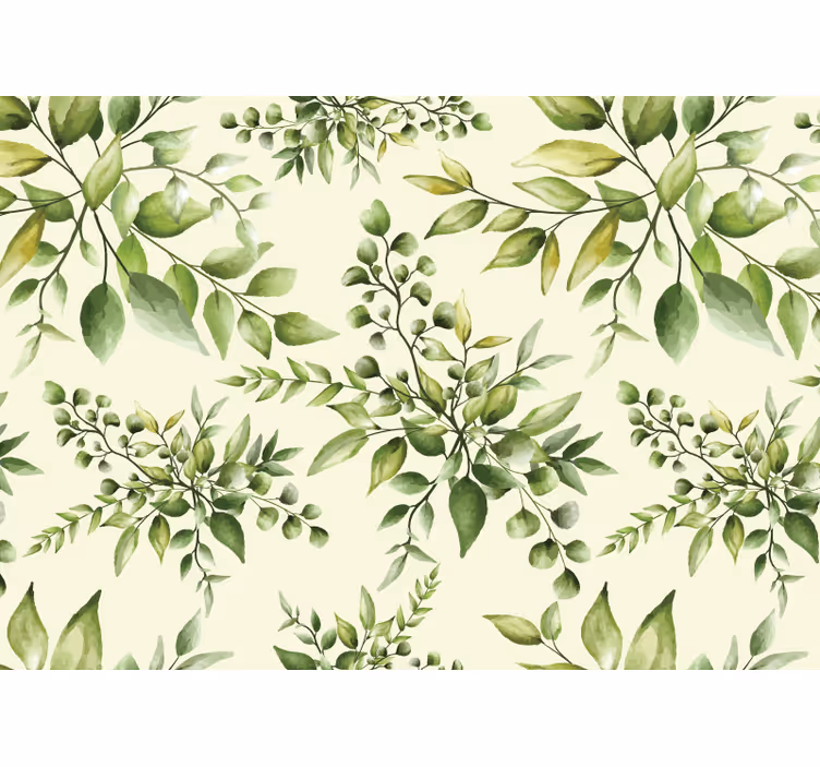Mural de pared flores patrón de vegetación elegante - TenVinilo