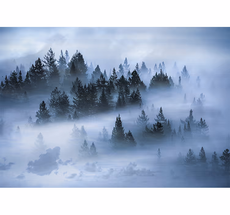 Fotomural naturaleza bosques verdes nebulosos - TenVinilo