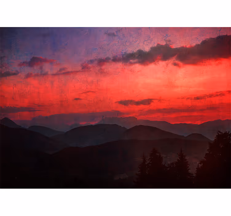 Fotomural montañas atardecer dramático - TenVinilo