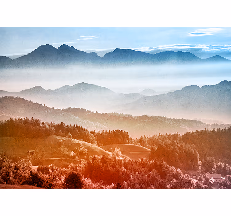 Papel pintado paisaje paisaje montañoso salvaje - TenVinilo