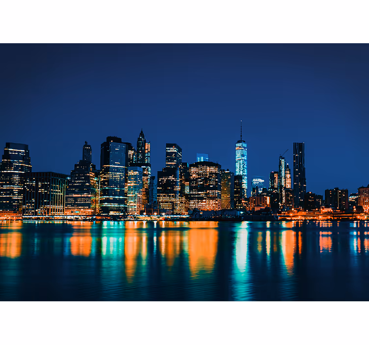 Fotomural nueva york horizonte nocturno - TenVinilo