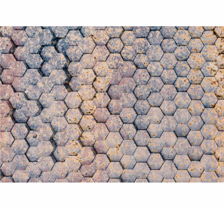 Fotomural textura patrón de piedra hexagonal - TenVinilo