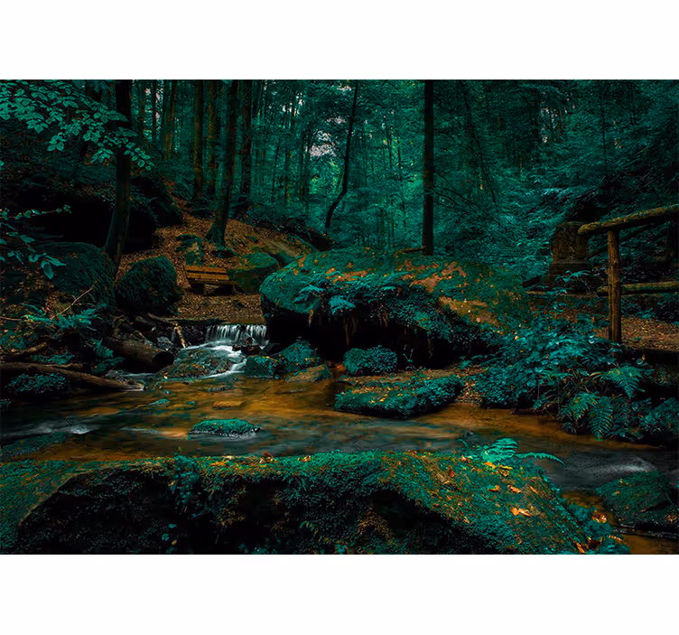 Fotomural bosque arroyo serene en el bosque - TenVinilo