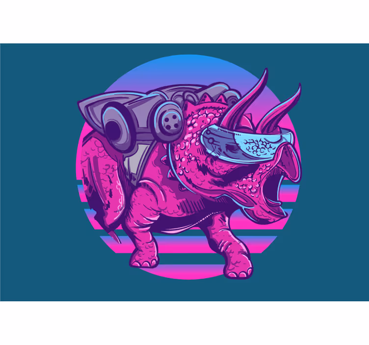 Fotomural animales triceratops futurista - TenVinilo
