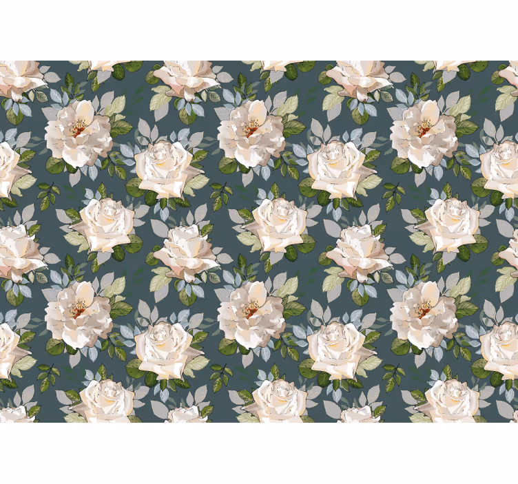 Mural de pared flores patrón floral de rosas - TenVinilo