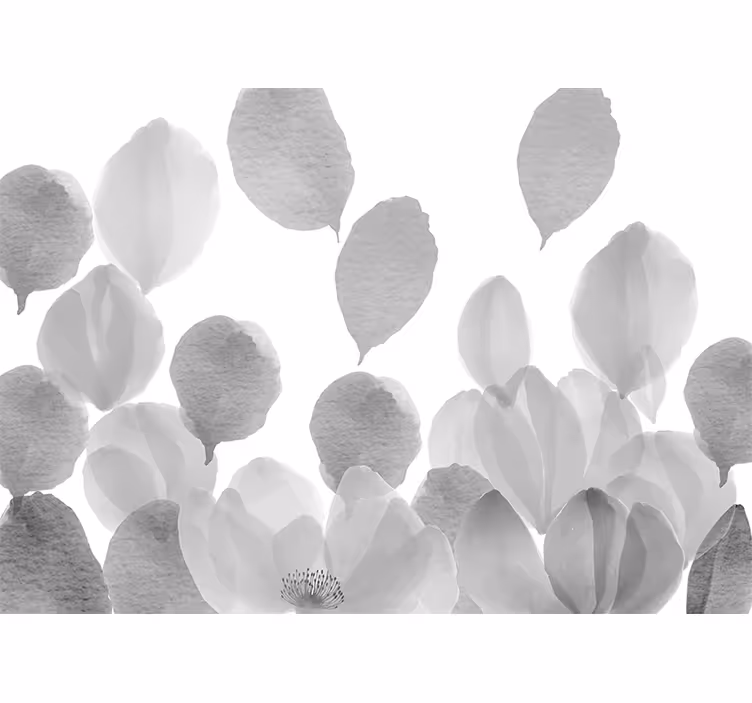 Fotomural de amapolas diseño de hojas elegante - TenVinilo