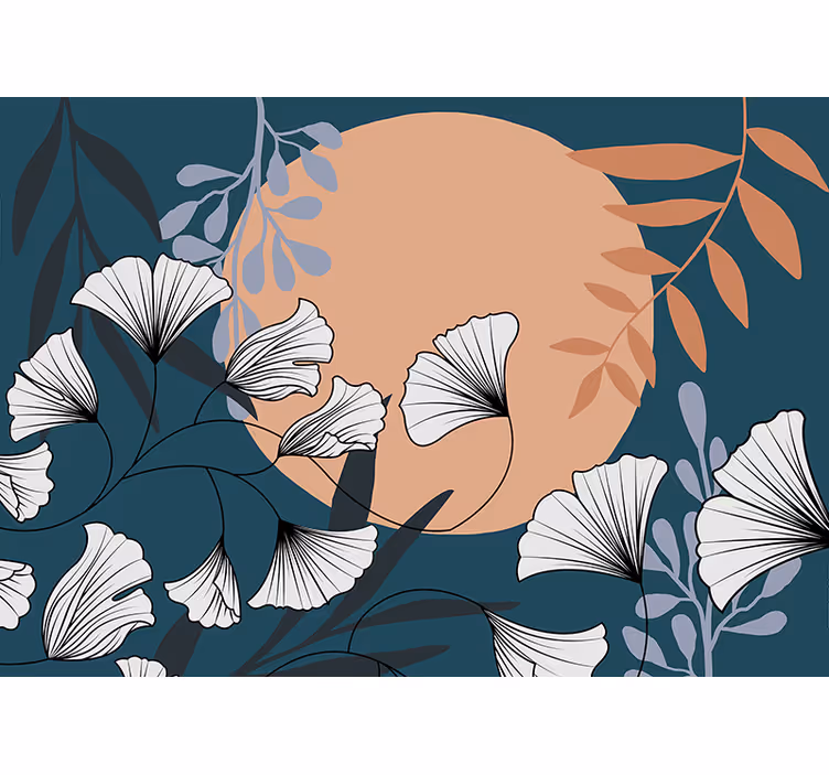 Mural de pared flores composición botánica floral - TenVinilo
