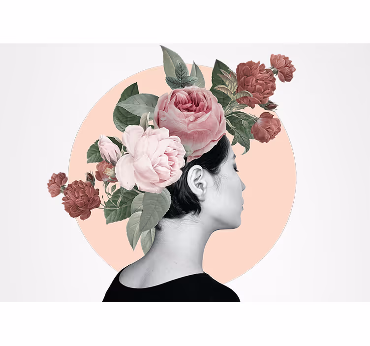 Mural de pared flores adorno floral para el cabello - TenVinilo