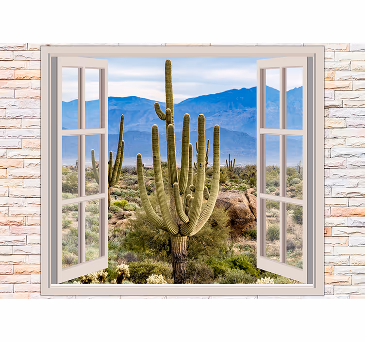 Fotomural naturaleza vista de cactus en el desierto - TenVinilo