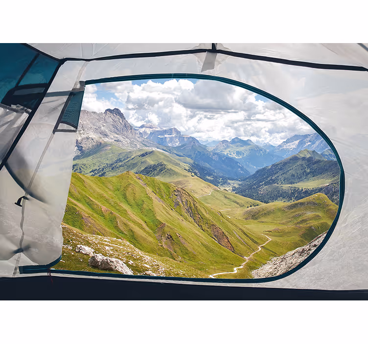 Papel pintado paisaje paisaje montañoso verde - TenVinilo