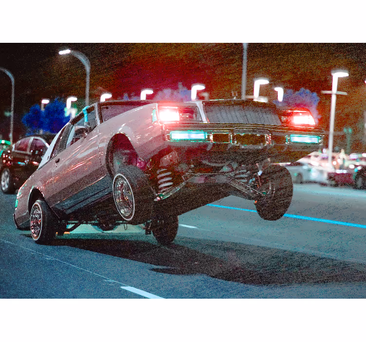 Fotomural vehículo acrobacia de coches clásicos - TenVinilo