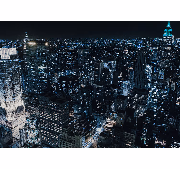 Fotomural nueva york vista del skyline nocturno - TenVinilo