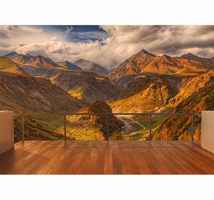Papel pintado paisaje vista de montaña regal - TenVinilo