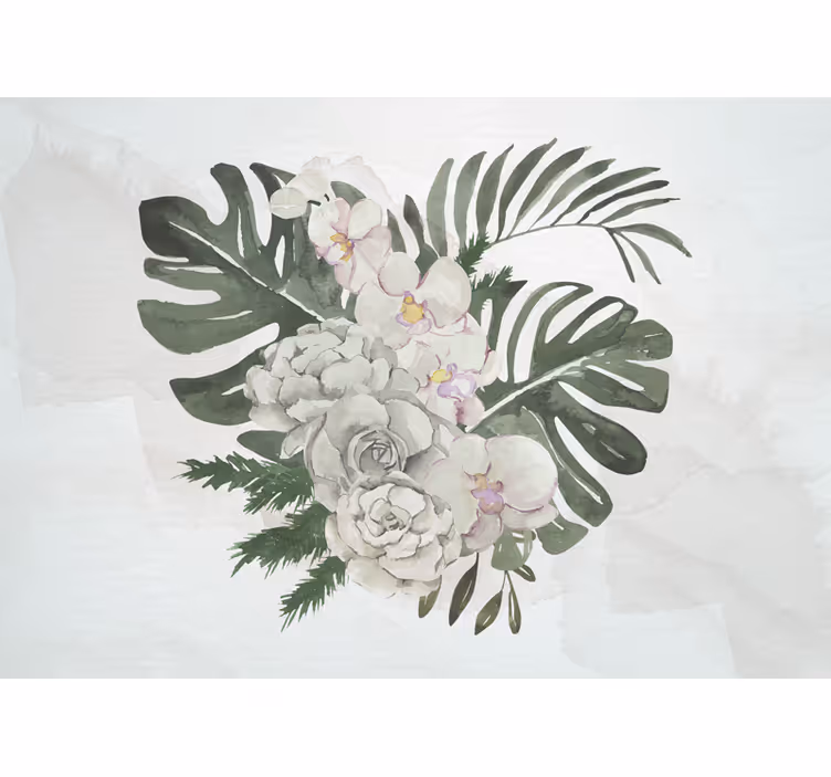 Mural de pared flores composición floral elegante - TenVinilo