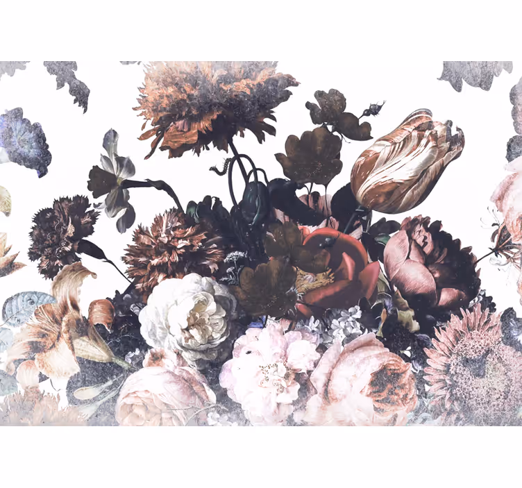 Mural de pared flores diseño de arreglo floral - TenVinilo