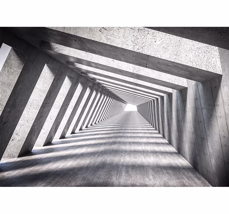 Fotomural abstracto perspectiva túnel geométrico - TenVinilo