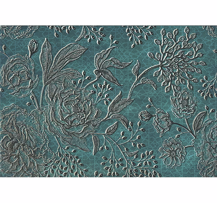Mural de pared flores diseño floral intrincado - TenVinilo