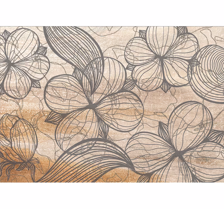 Mural de pared flores patrones florales elegantes - TenVinilo