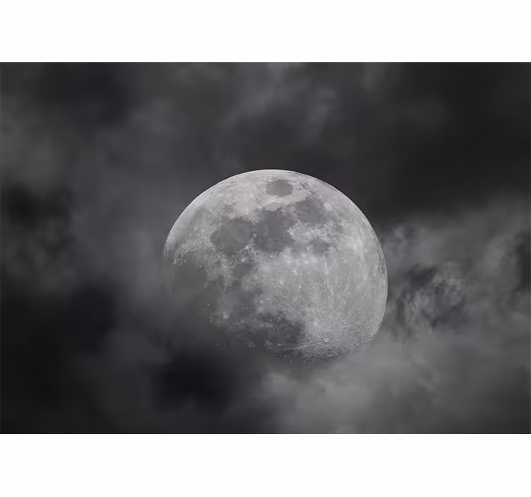 Fotomural espacio silueta de luna radiante - TenVinilo