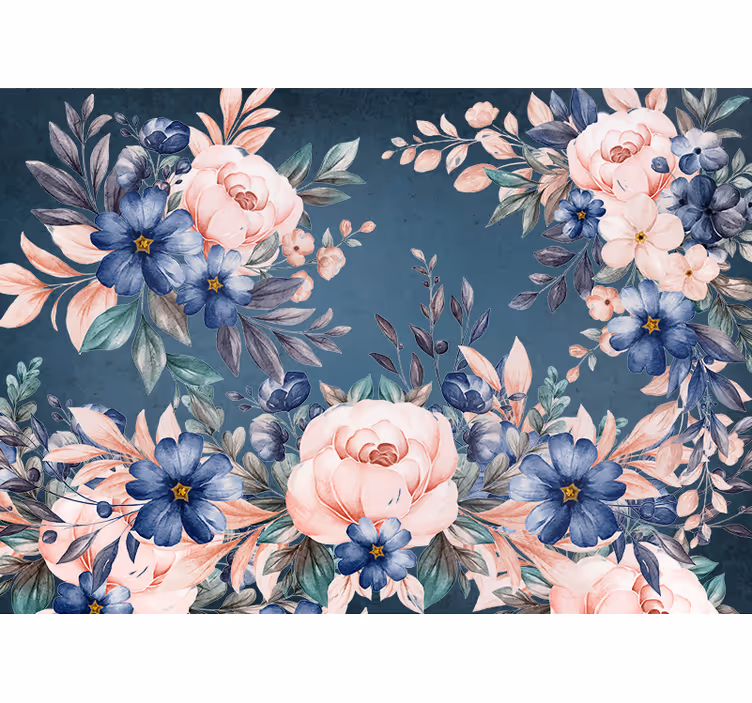 Mural de pared flores arreglo floral romántico - TenVinilo