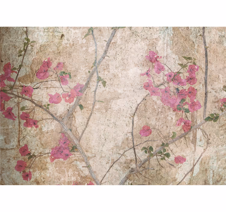Mural de pared flores bugambilias rosadas - TenVinilo
