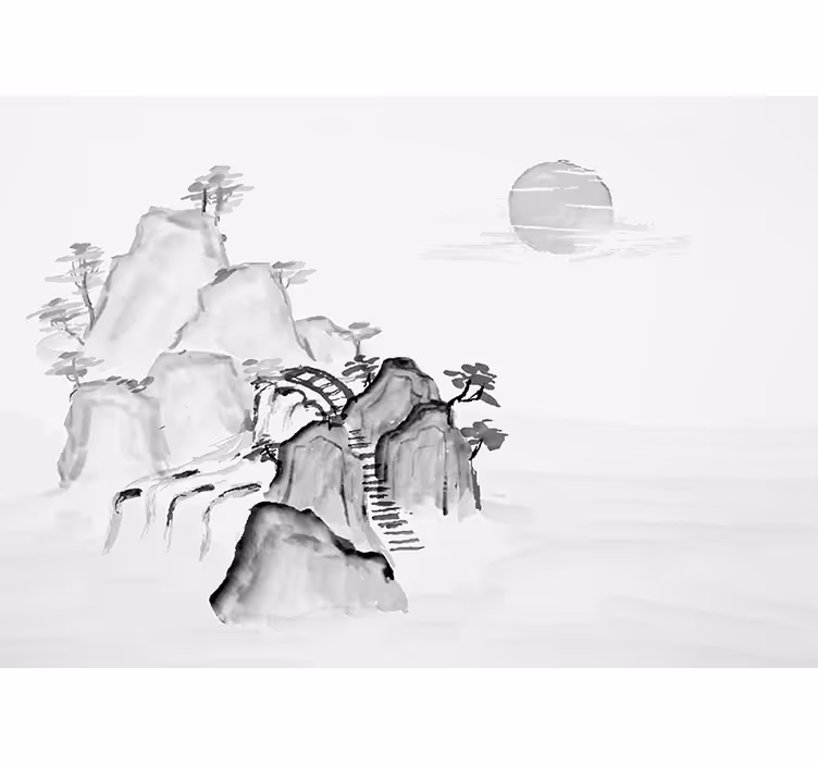 Fotomural zen paisaje montañoso - TenVinilo