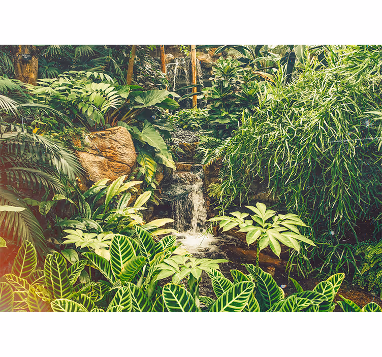 Papel pintado naturaleza refugio tropical vibrante - TenVinilo