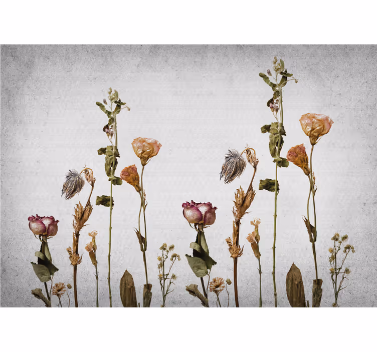 Mural de pared flores arreglo floral seco - TenVinilo