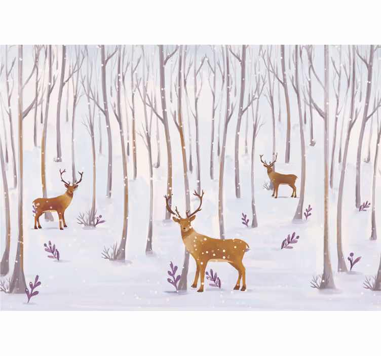 Fotomural animales ciervos en el bosque - TenVinilo