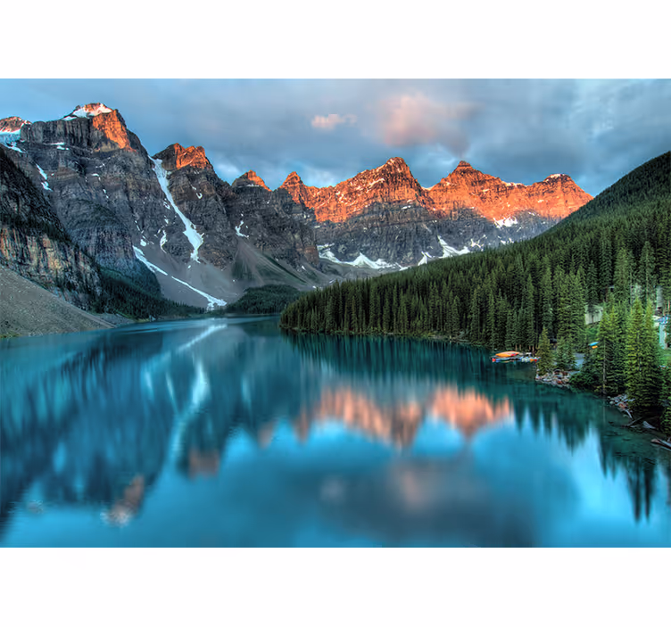 Papel pintado paisaje lago alpino grande - TenVinilo