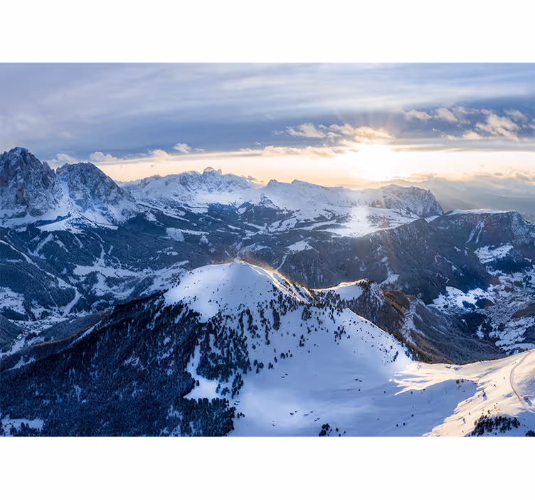 Fotomural montañas panorama del amanecer alpino - TenVinilo