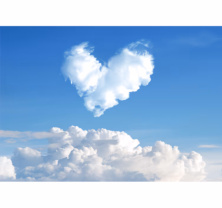 Fotomural de amor nubes en forma de corazón - TenVinilo