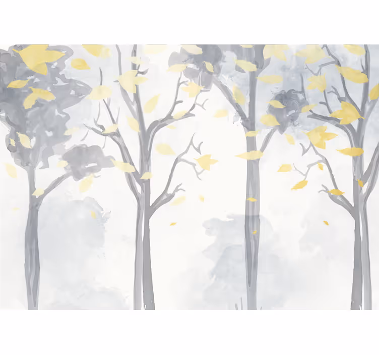 Fotomural árboles siluetas de árboles en otoño - TenVinilo