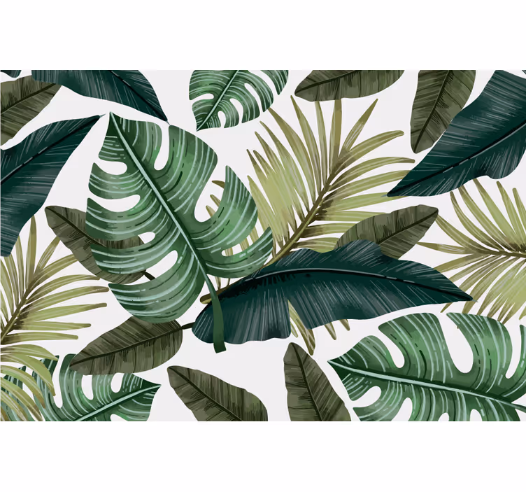 Papel pintado naturaleza motivo de vegetación tropical - TenVinilo