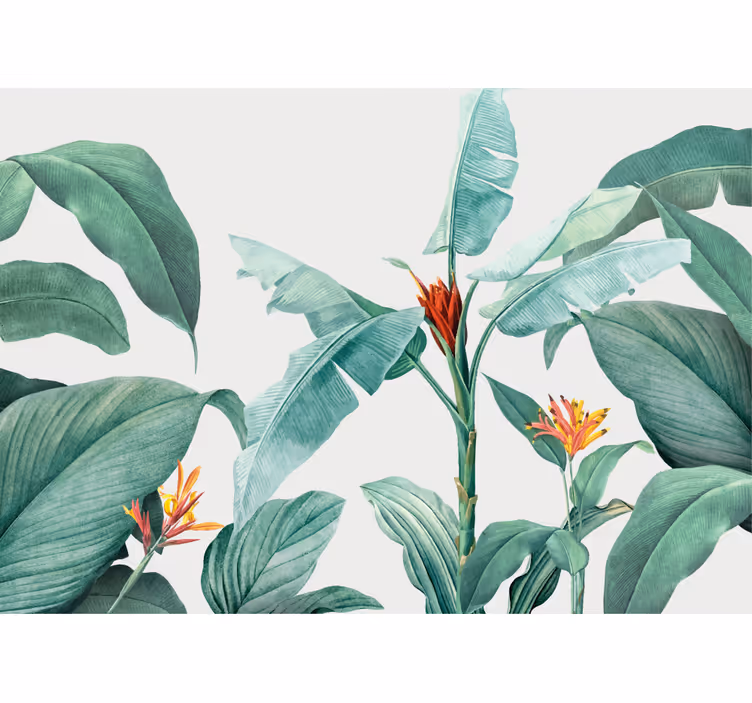 Mural de pared flores arreglo de plantas tropicales - TenVinilo