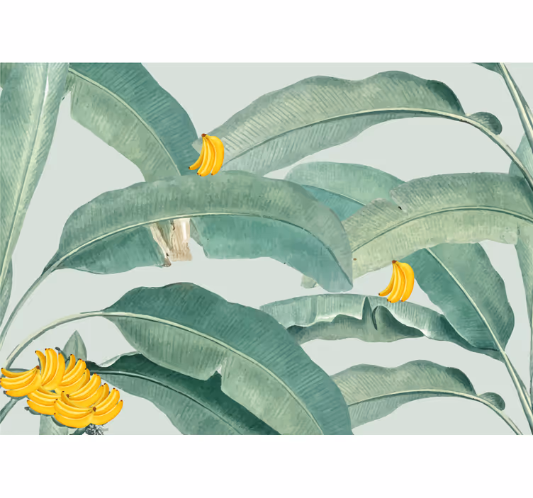 Mural de pared flores follaje de banana tropical - TenVinilo