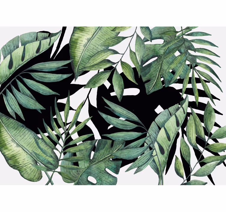 Fotomural naturaleza patrón de follaje tropical - TenVinilo