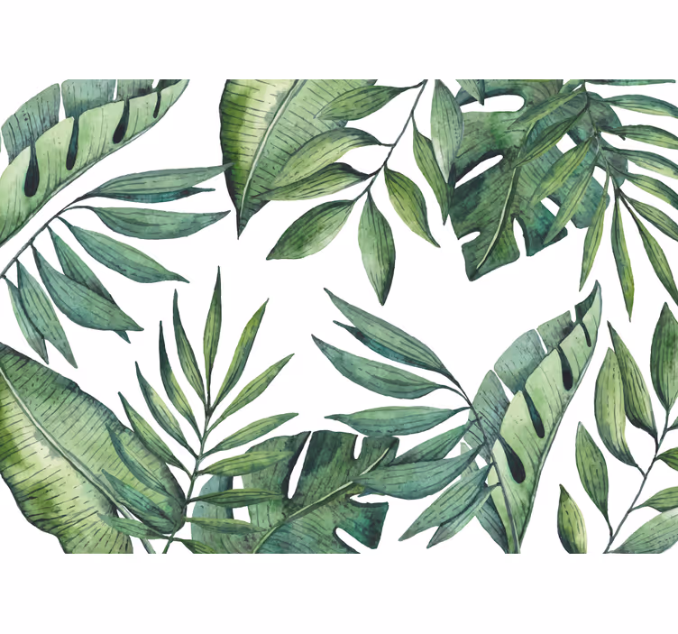 Papel pintado naturaleza diseños de hojas exuberantes - TenVinilo